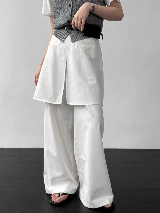 skirt layered wide leg pants 2color 【NINE7074】