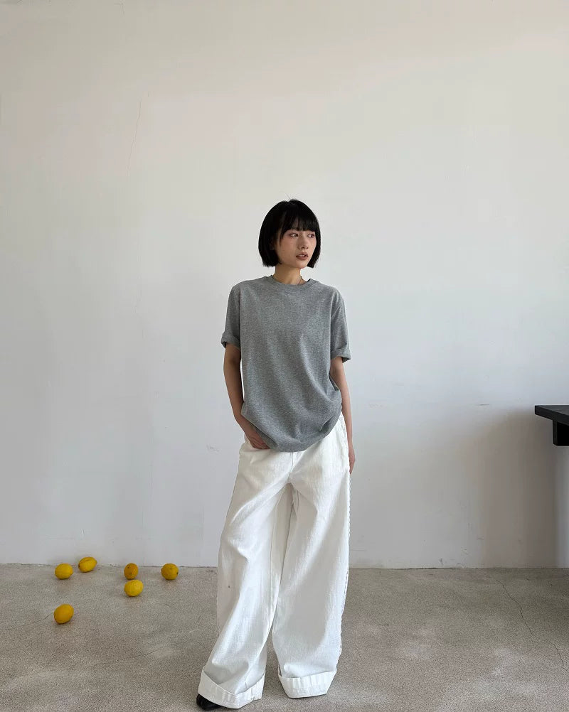 basic relaxed fit cotton tshirt 3color【NINE7007】