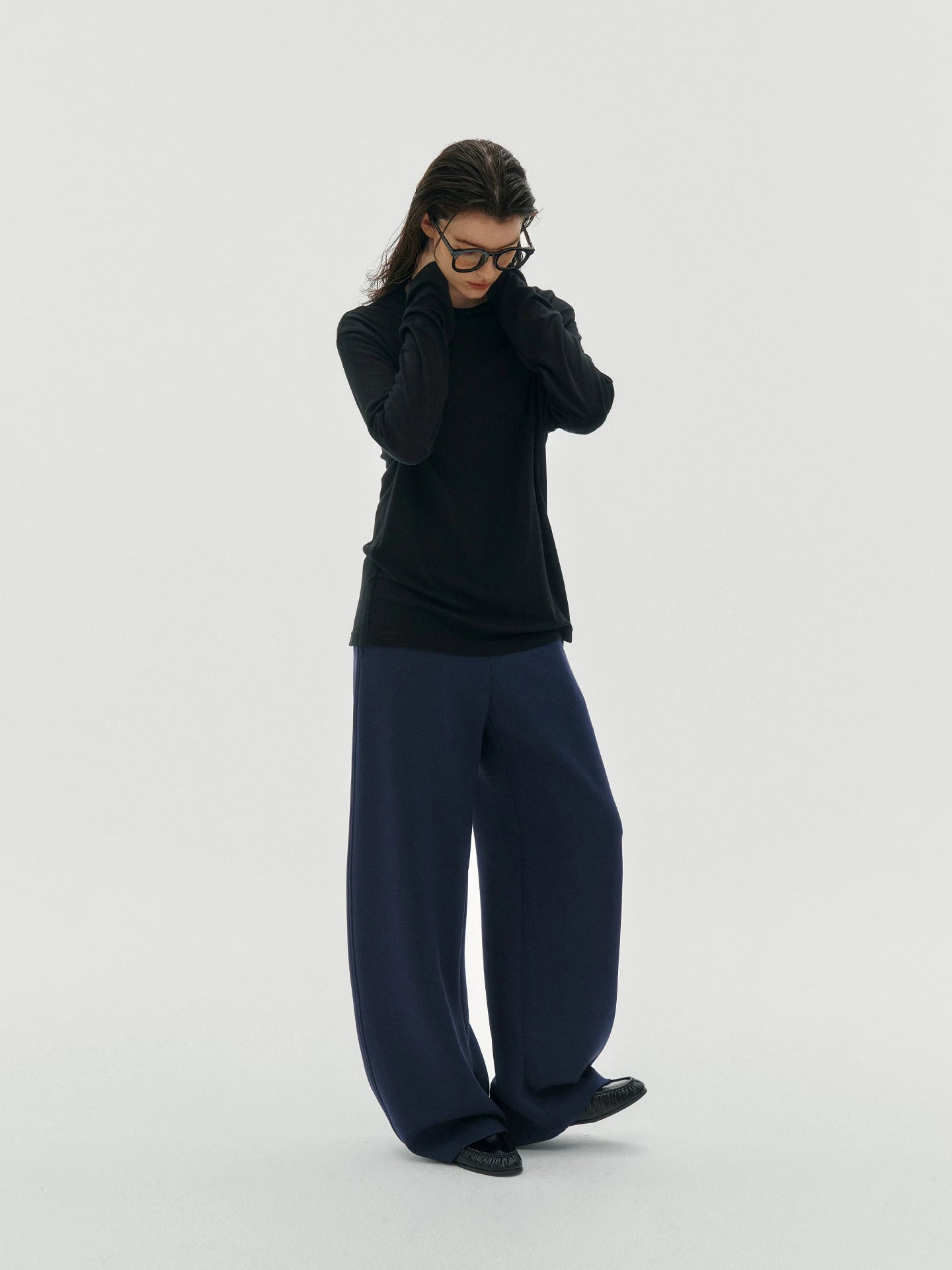 straight wide sweat pants 1color 【NINE7228】