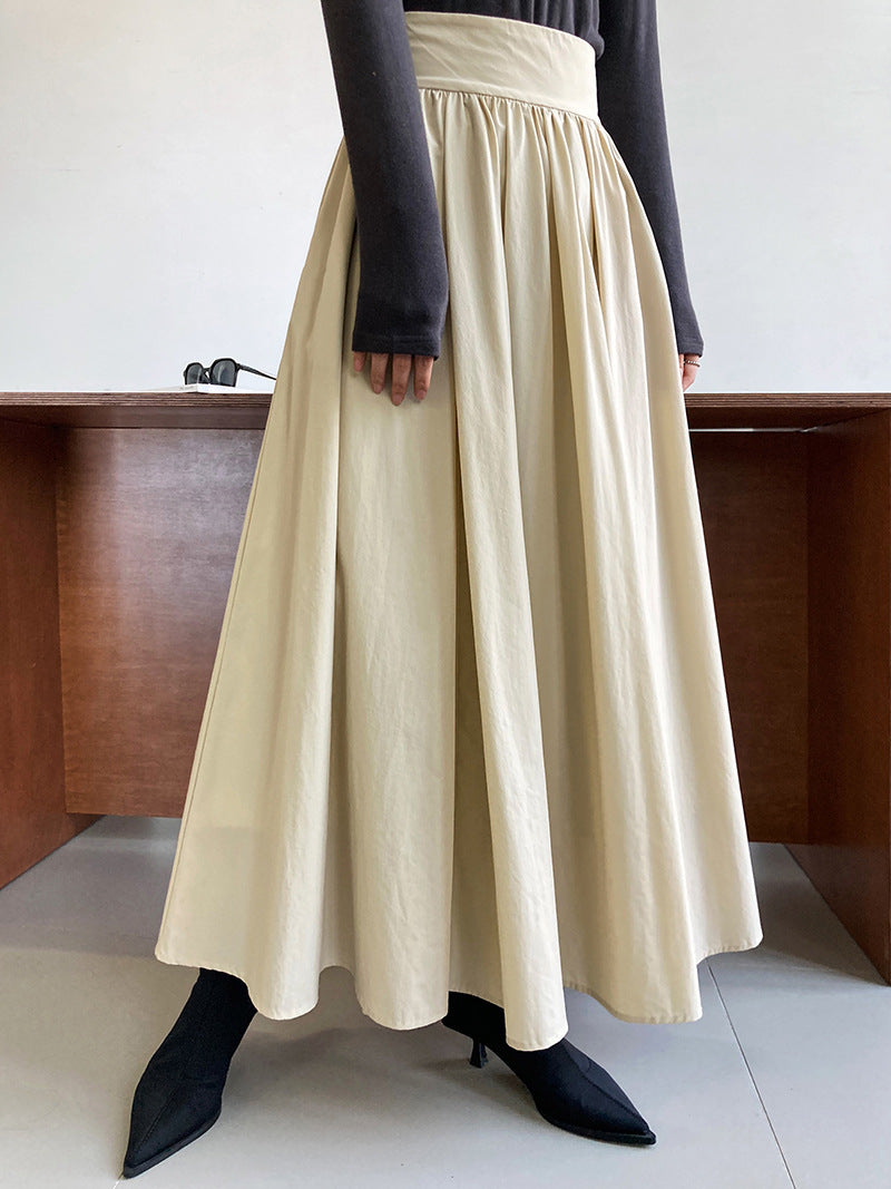 high waist gathered flare skirt 3color 【NINE7253】
