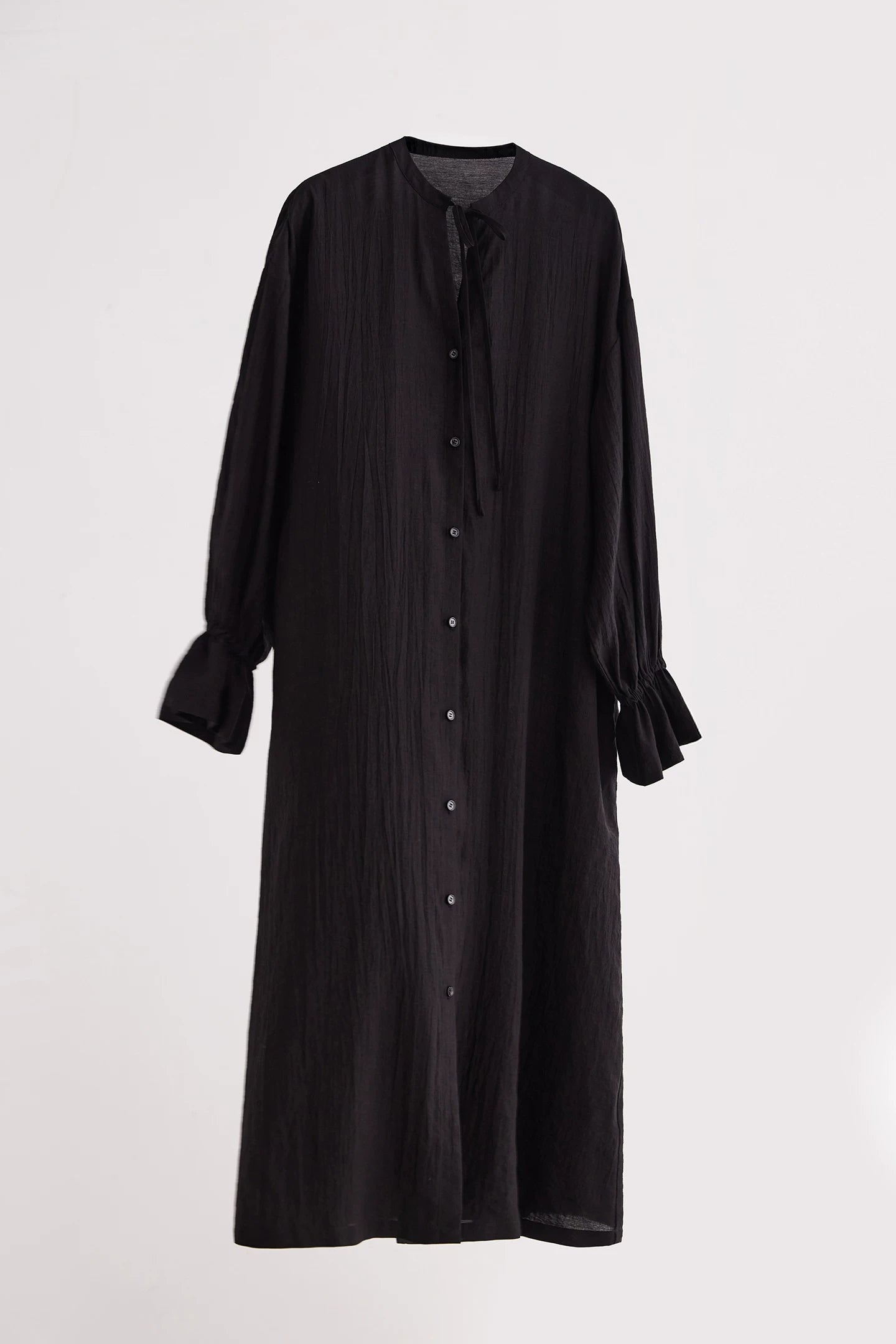 v-neck flare sleeve shirt long dress 1color 【NINE7223】