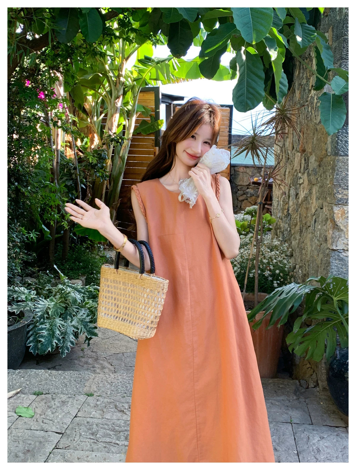 back open flare sleeveless dress 1color 【NINE7124】