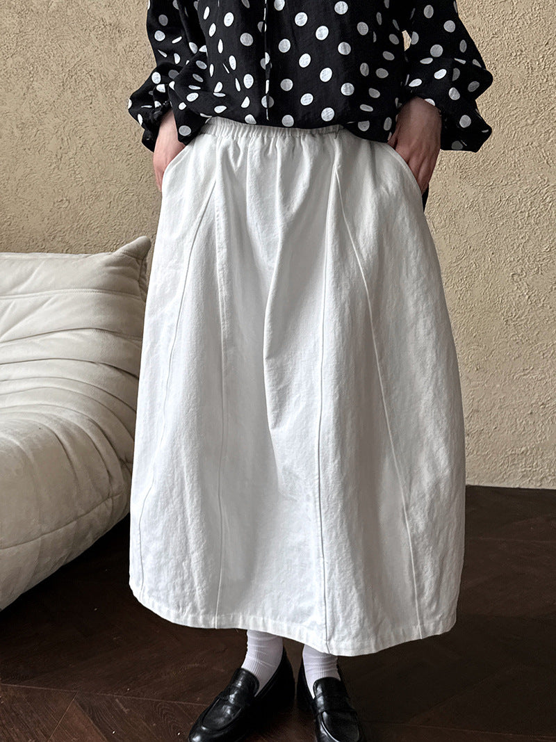 panel flare long skirt 3color 【NINE7264】