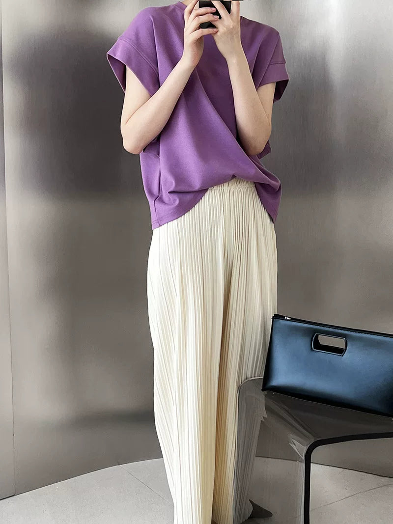 french sleeve casual tshirt 3color 【NINE7072】