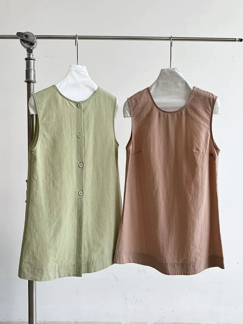 belted tunic skirt linen setup 2color 【NINE7075】