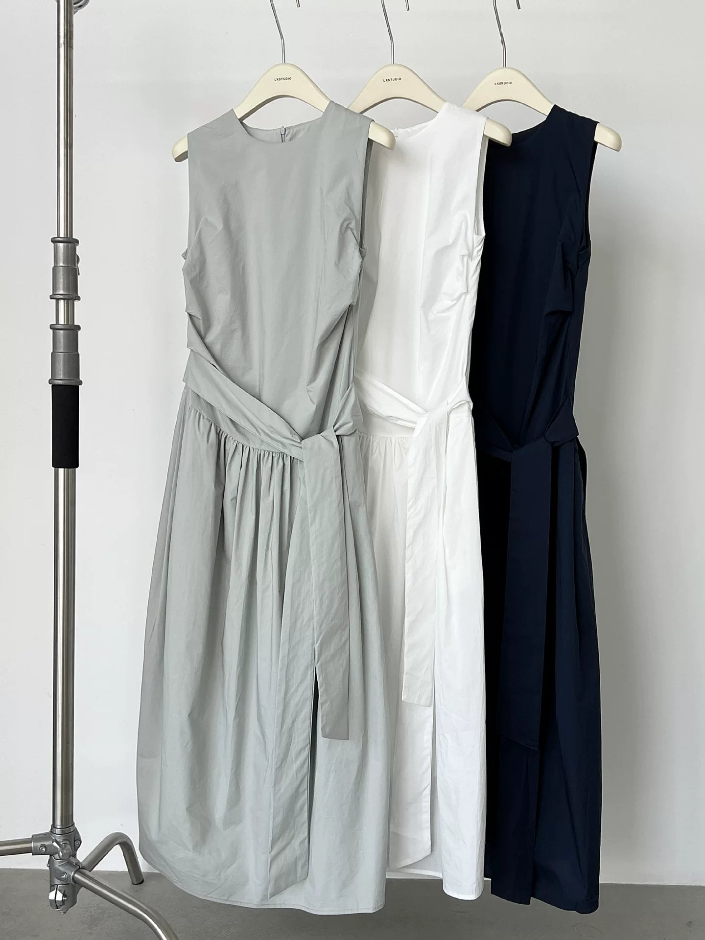 waist tie sleeveless long dress 3color 【NINE7069】