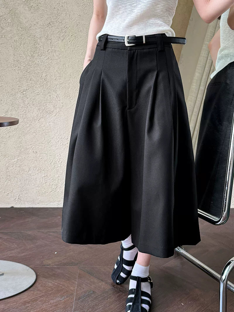 pleated wide leg pants 2color 【NINE7058】