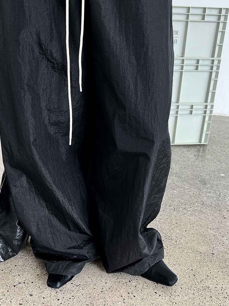 casual drawstring wide leg pants 2color 【NINE7254】