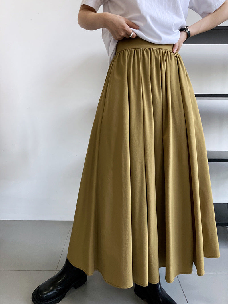 high waist gathered flare skirt 3color 【NINE7253】
