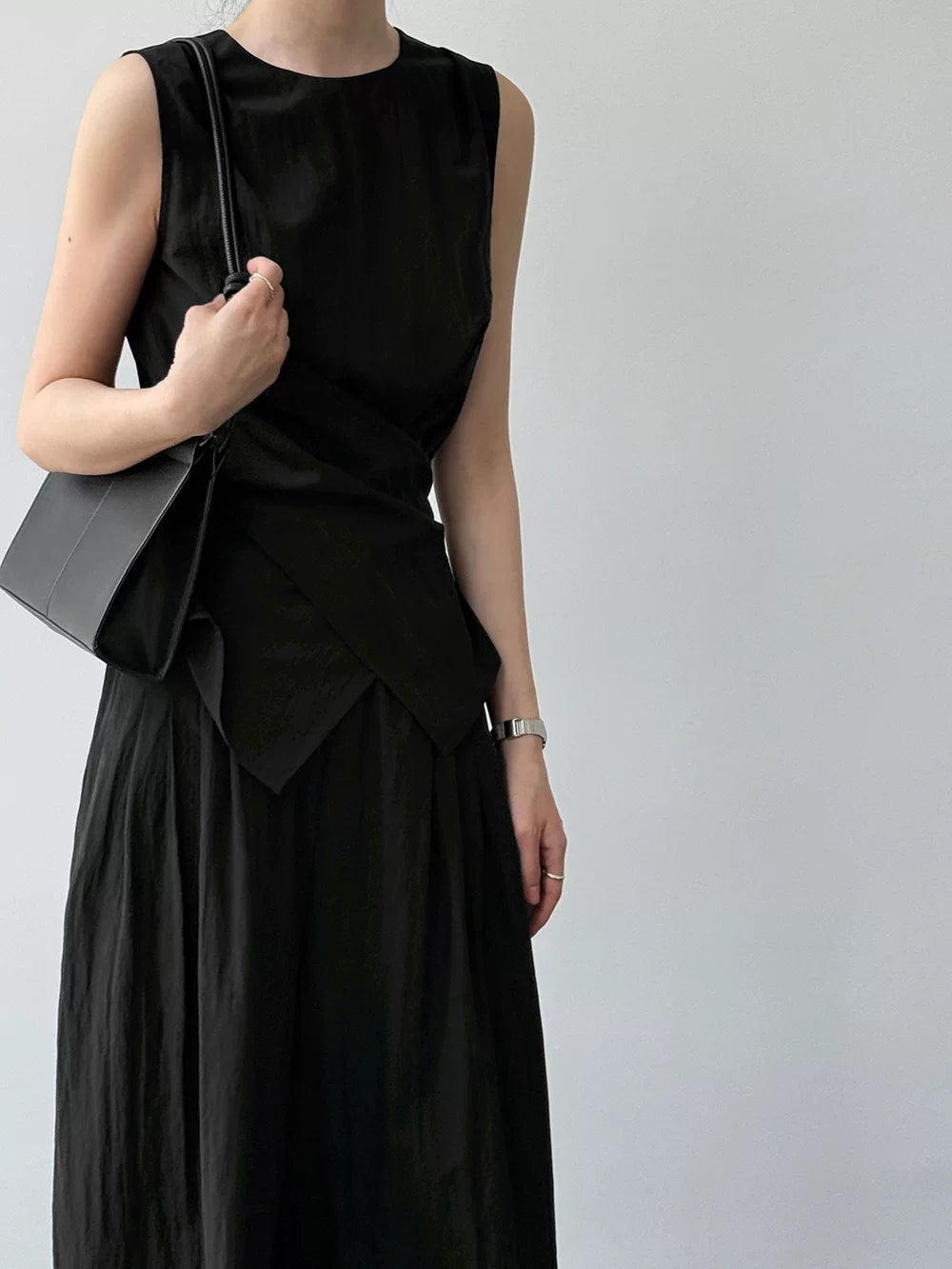ribbon tops wide pants setup 3color 【NINE7061】