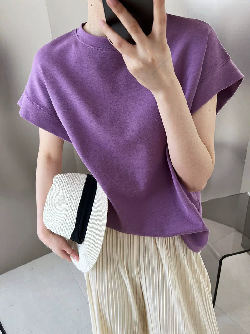 french sleeve casual tshirt 3color 【NINE7072】