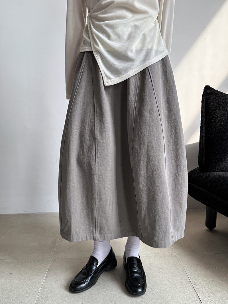panel flare long skirt 3color 【NINE7264】