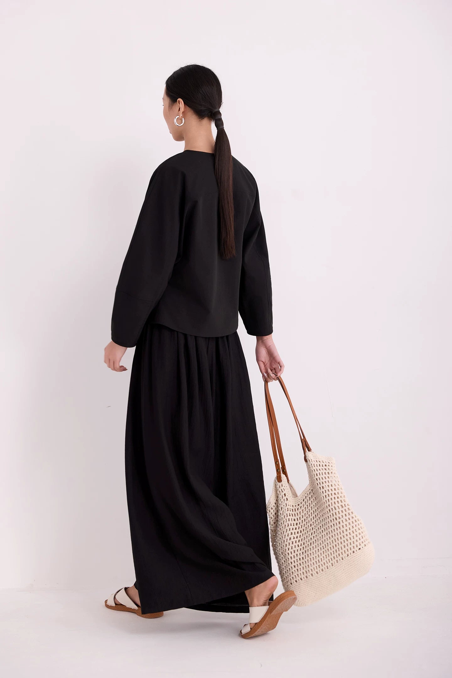 keyneck balloon sleeve corsetry blouse 1color 【NINE7218】