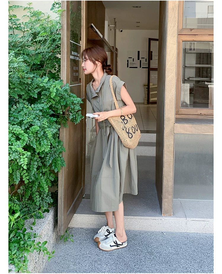 military belt safari dress 1color 【NINE7132】