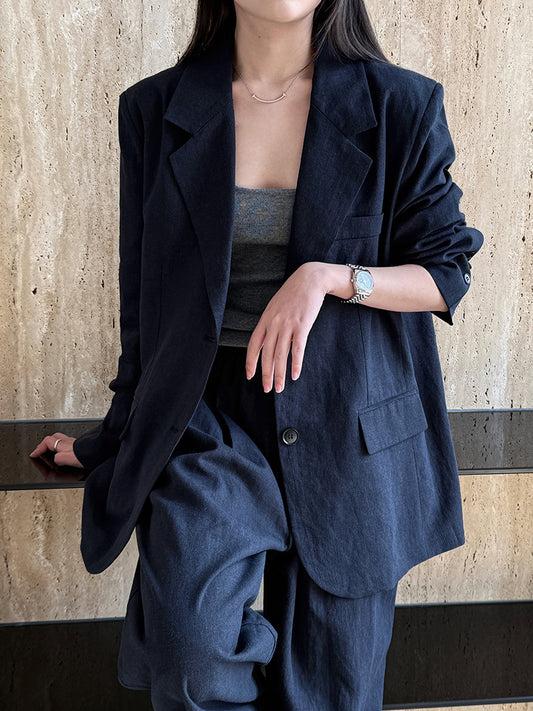 linen tailored blazer pants setup 2color 【NINE7234】