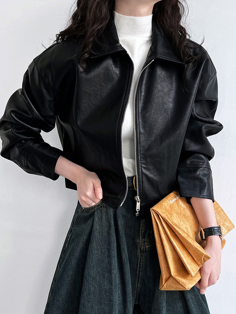 short faux leather jacket 2color 【NINE7252】