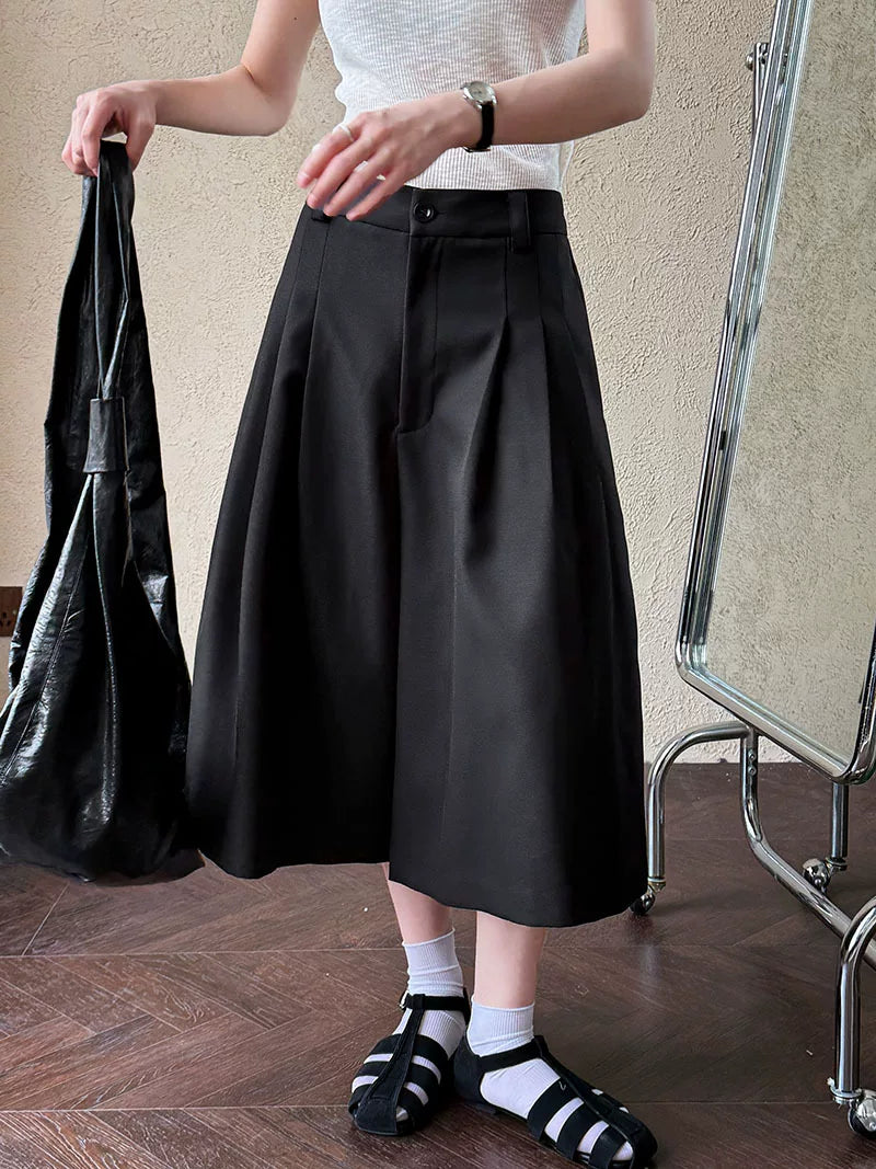 pleated wide leg pants 2color 【NINE7058】