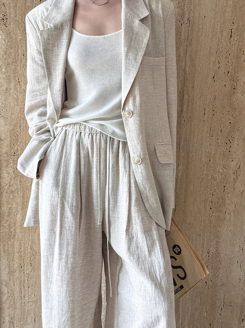 linen tailored blazer pants setup 2color 【NINE7234】
