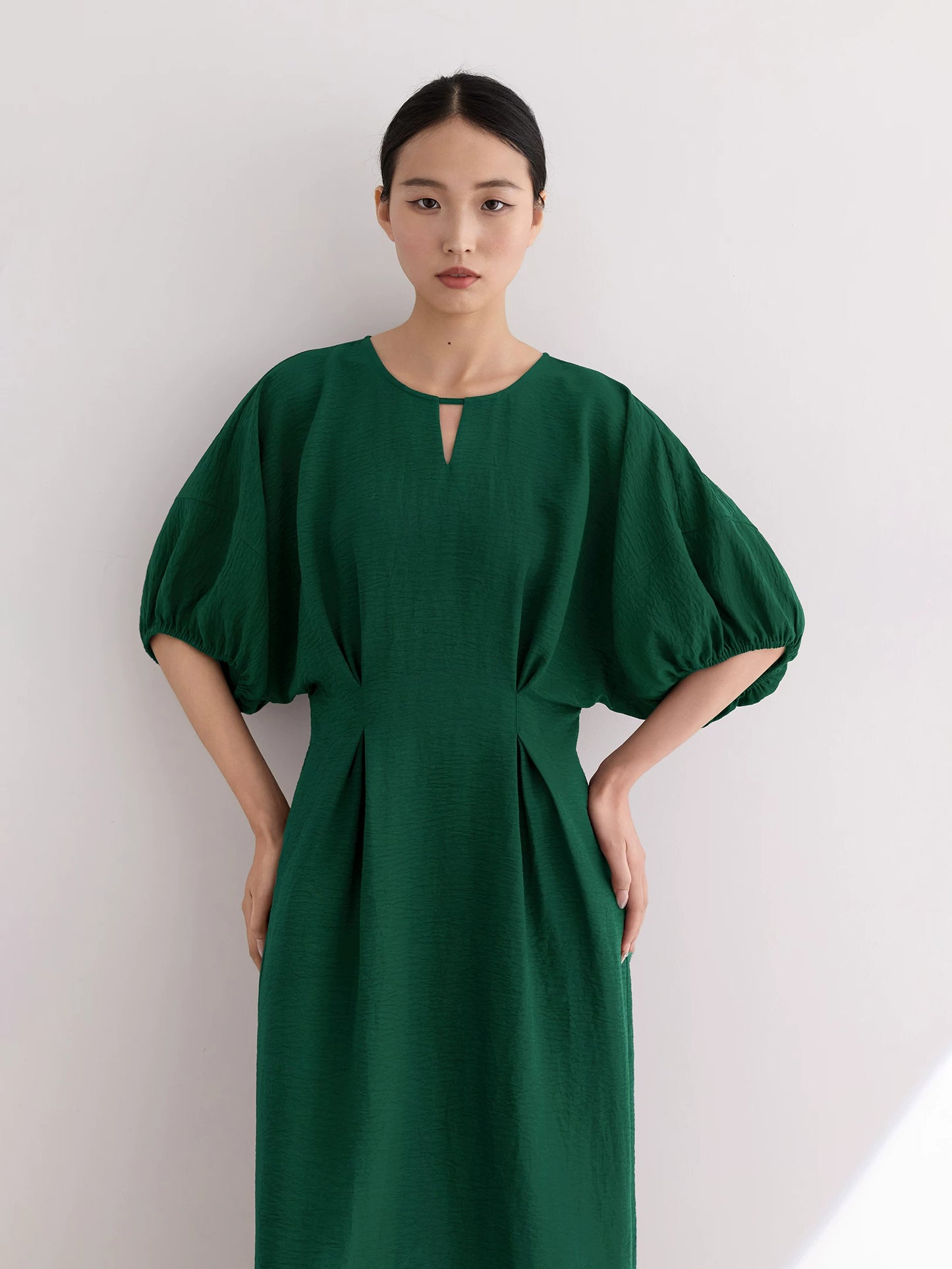 waist gathered  maxi dress 11color 【NINE7213】