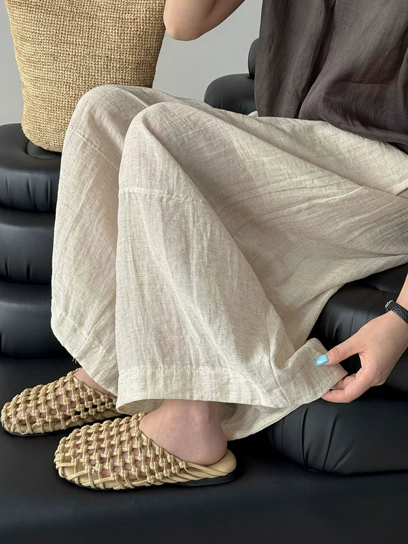 pleated balloon linen wide pants 3color 【NINE7060】