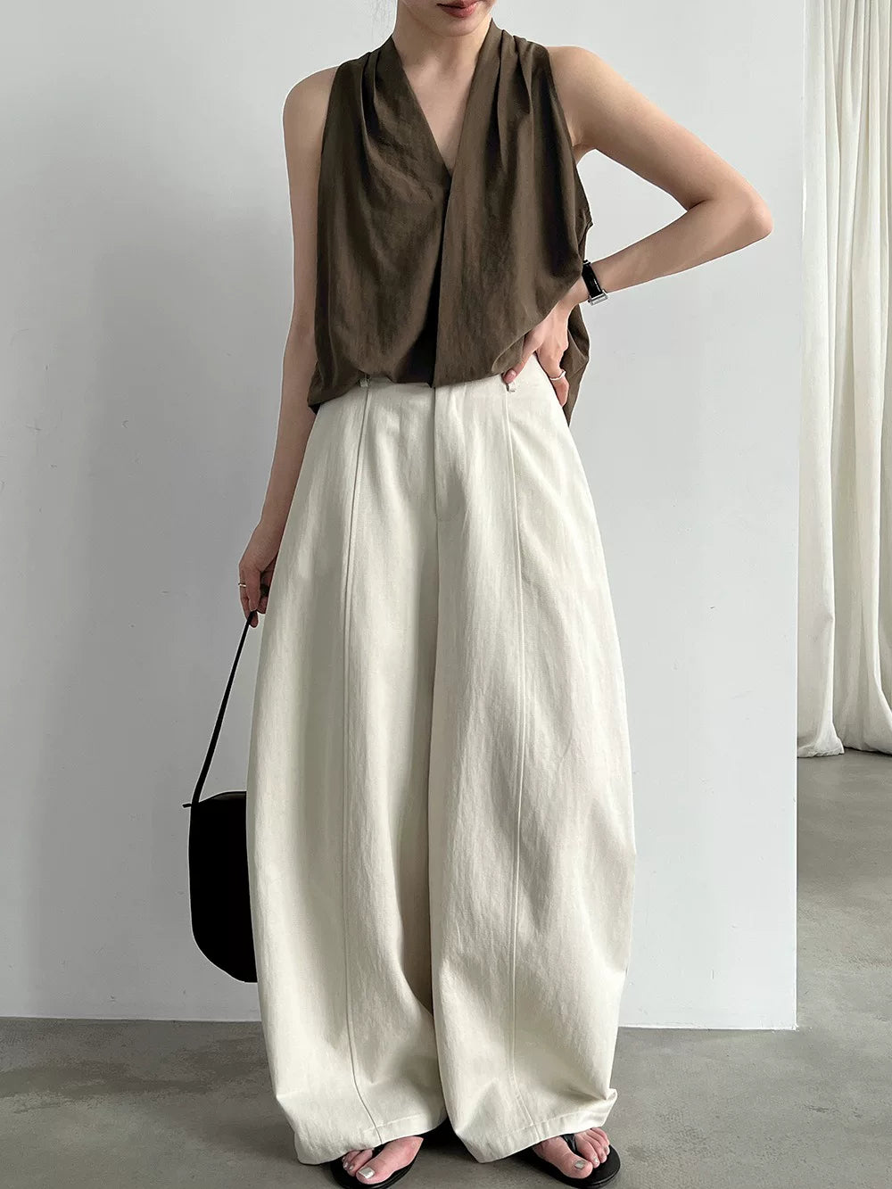 drape wide leg casual pants 3color 【NINE7025】