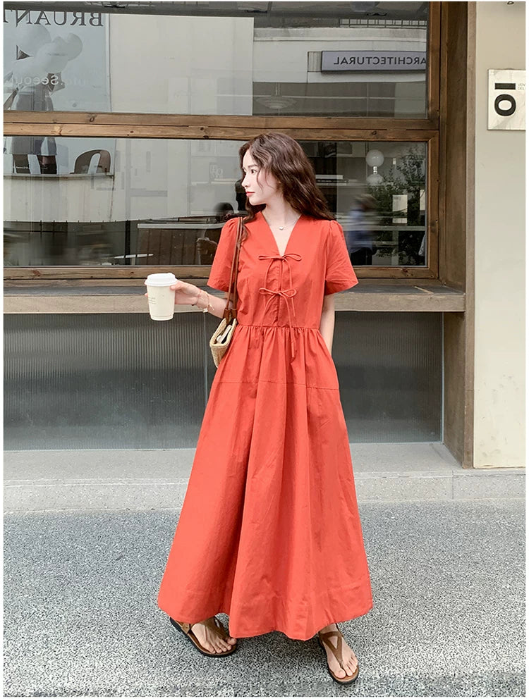 vneck aline french dress 1color 【NINE7135】
