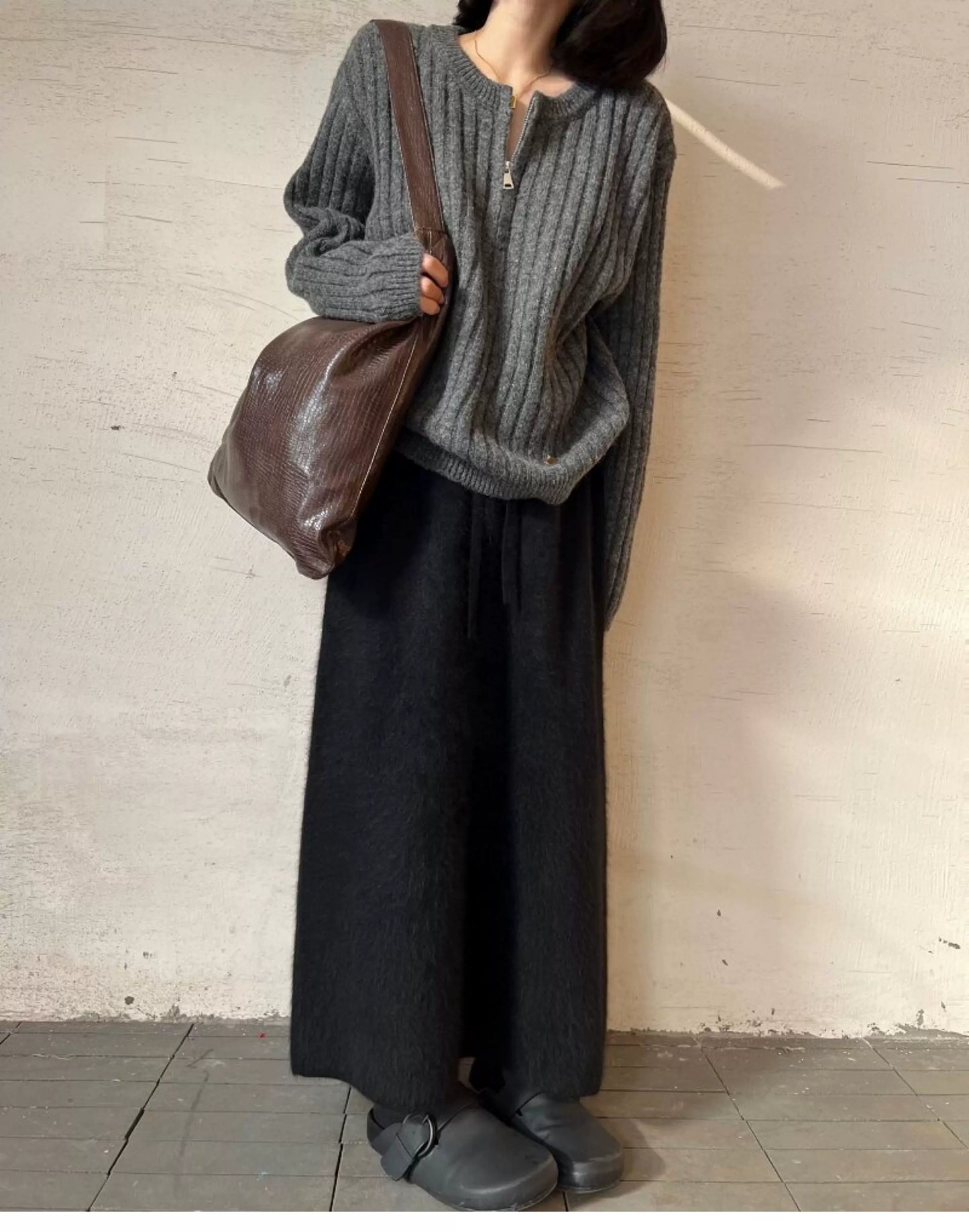 crocodile pattern shoulder tote bag 3color 【NINE7010】