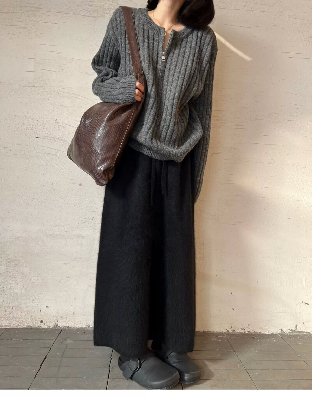 crocodile pattern shoulder tote bag 3color 【NINE7010】