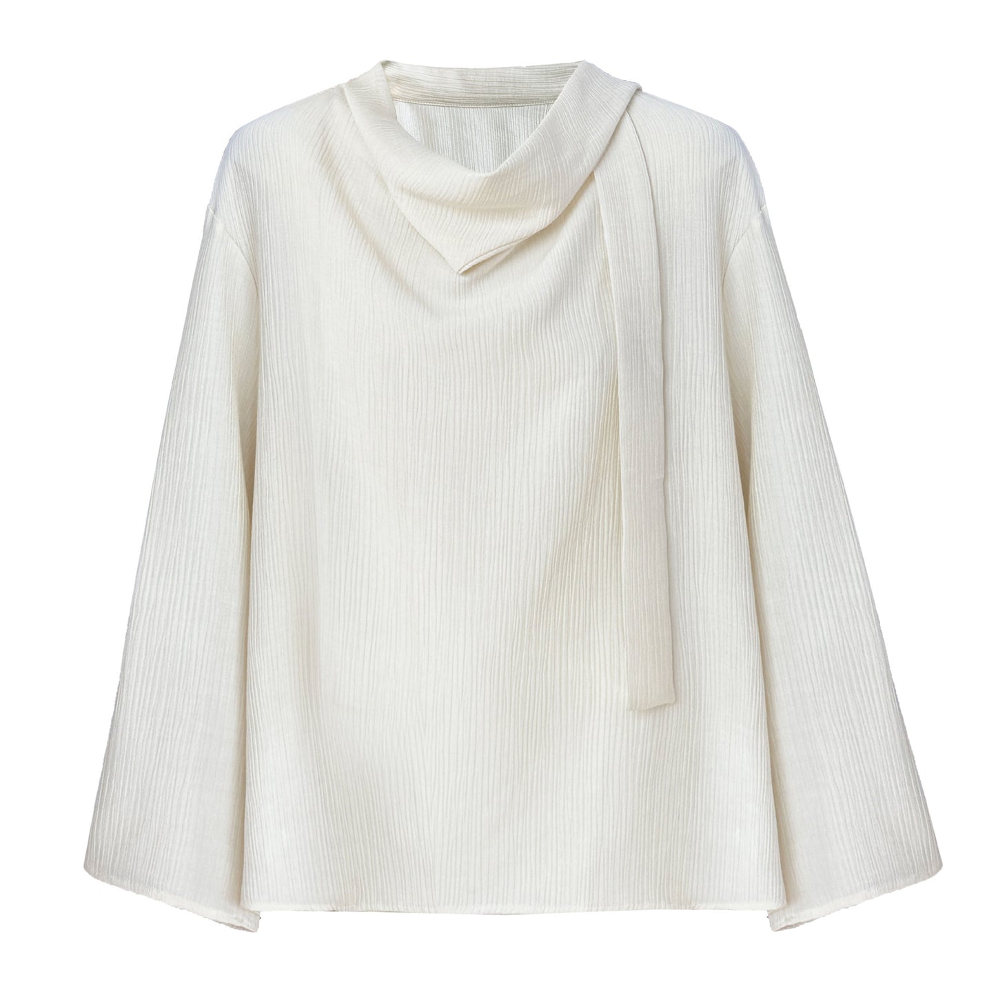 pleated scarf tie blouse 2color 【NINE7242】