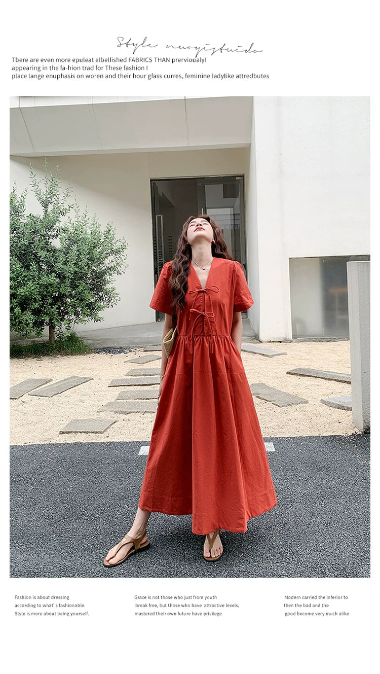vneck aline french dress 1color 【NINE7135】