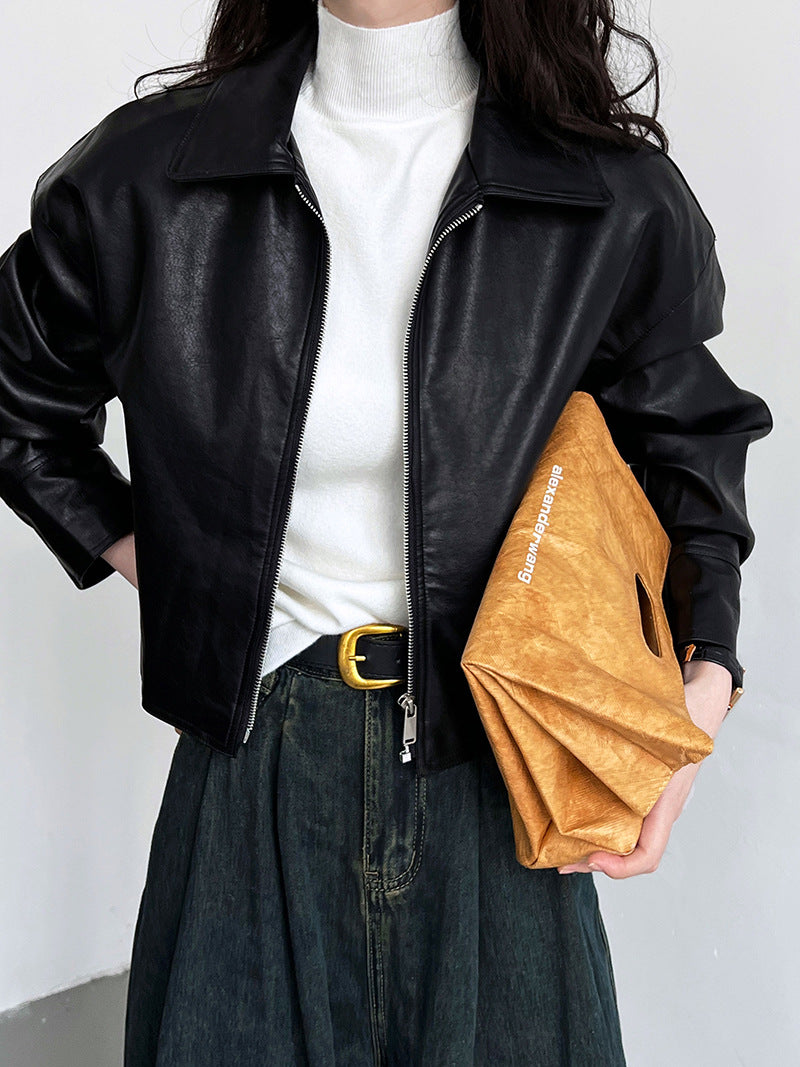 short faux leather jacket 2color 【NINE7252】