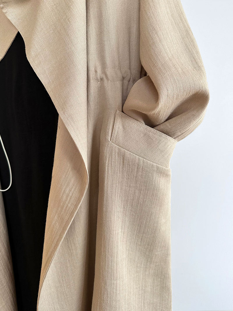 drape collar trench long coat 2color 【NINE7250】