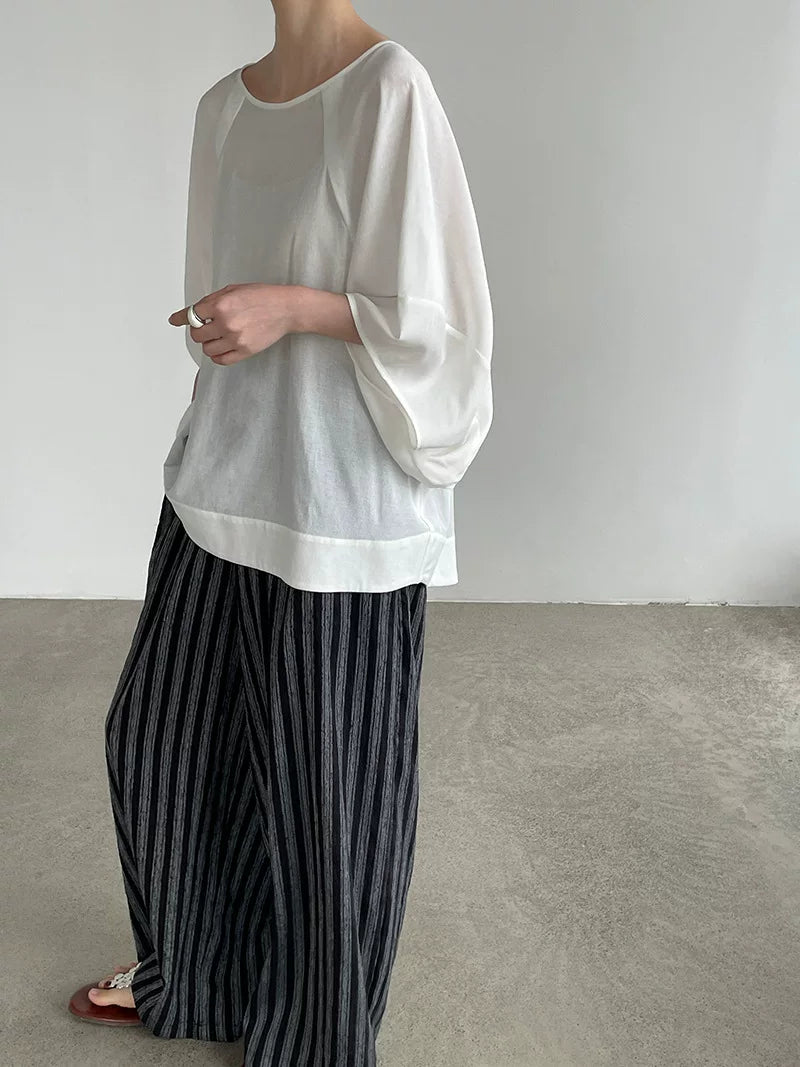 loose dolman sleeve casual blouse 2color 【NINE7073】