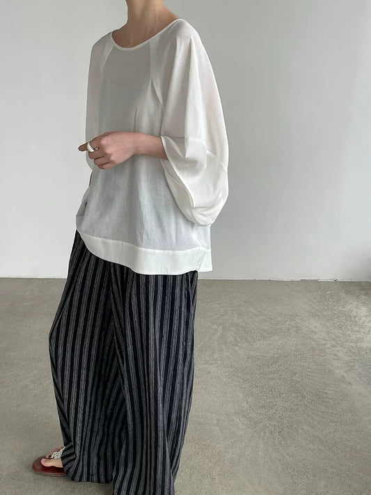 loose dolman sleeve casual blouse 2color 【NINE7073】