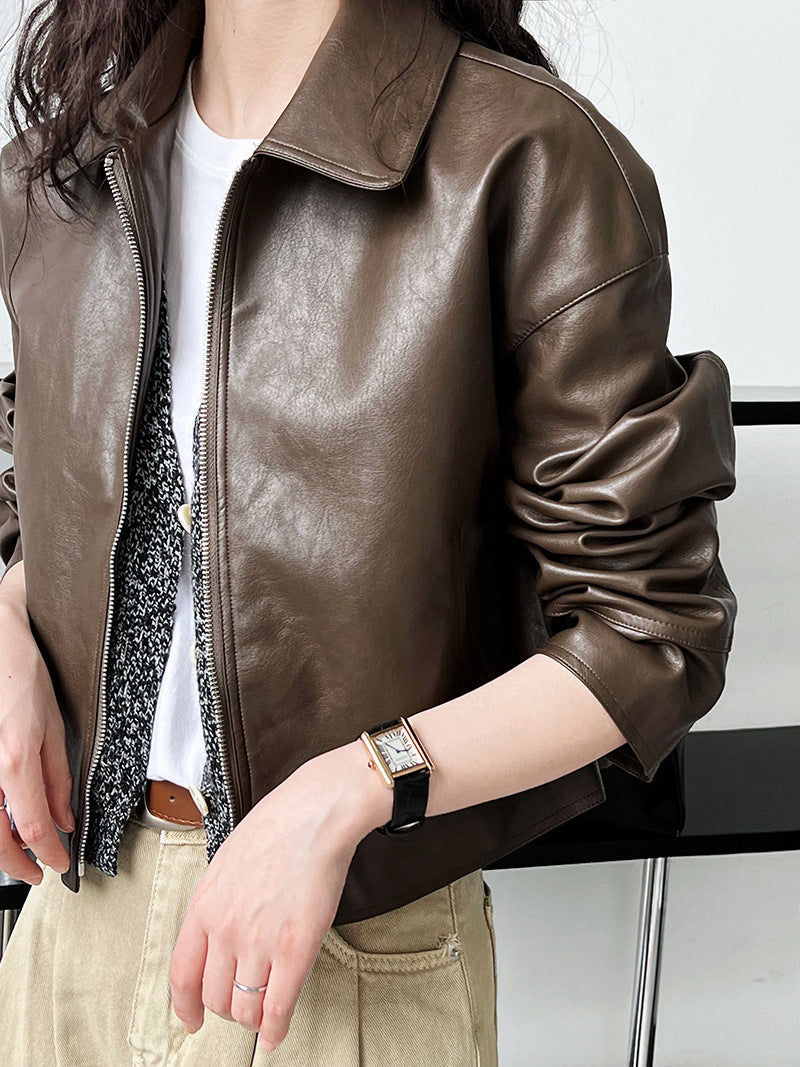 short faux leather jacket 2color 【NINE7252】