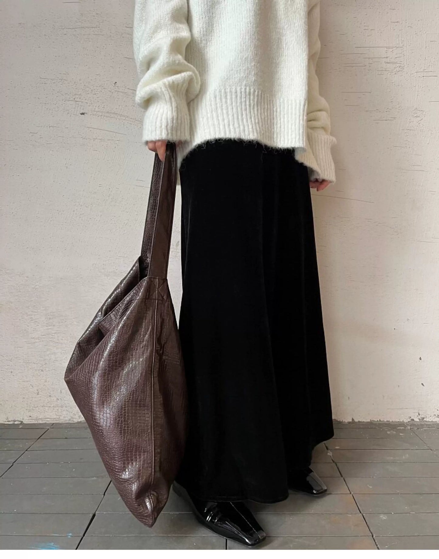 crocodile pattern shoulder tote bag 3color 【NINE7010】