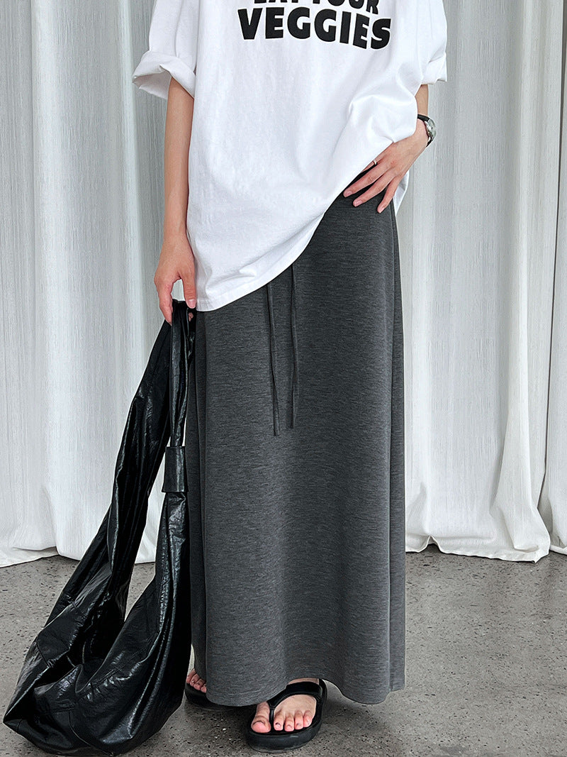 drawstring casual a line skirt 3color 【NINE7239】