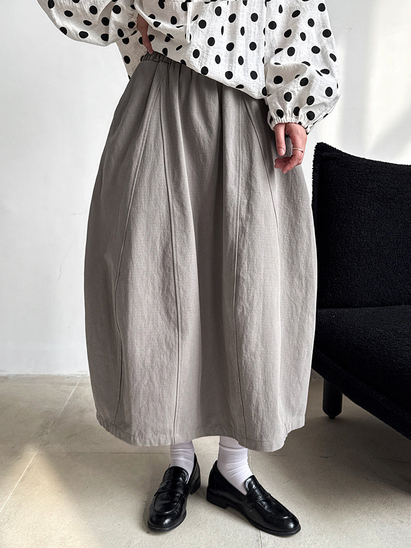 panel flare long skirt 3color 【NINE7264】