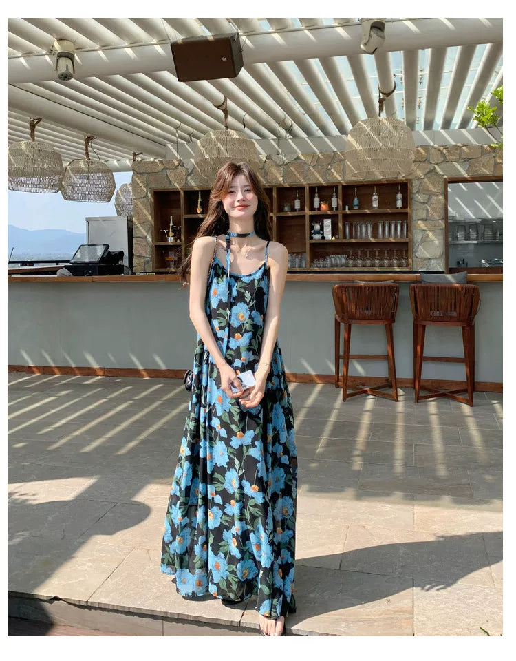 floral print camisole maxi dress 1color 【NINE7115】