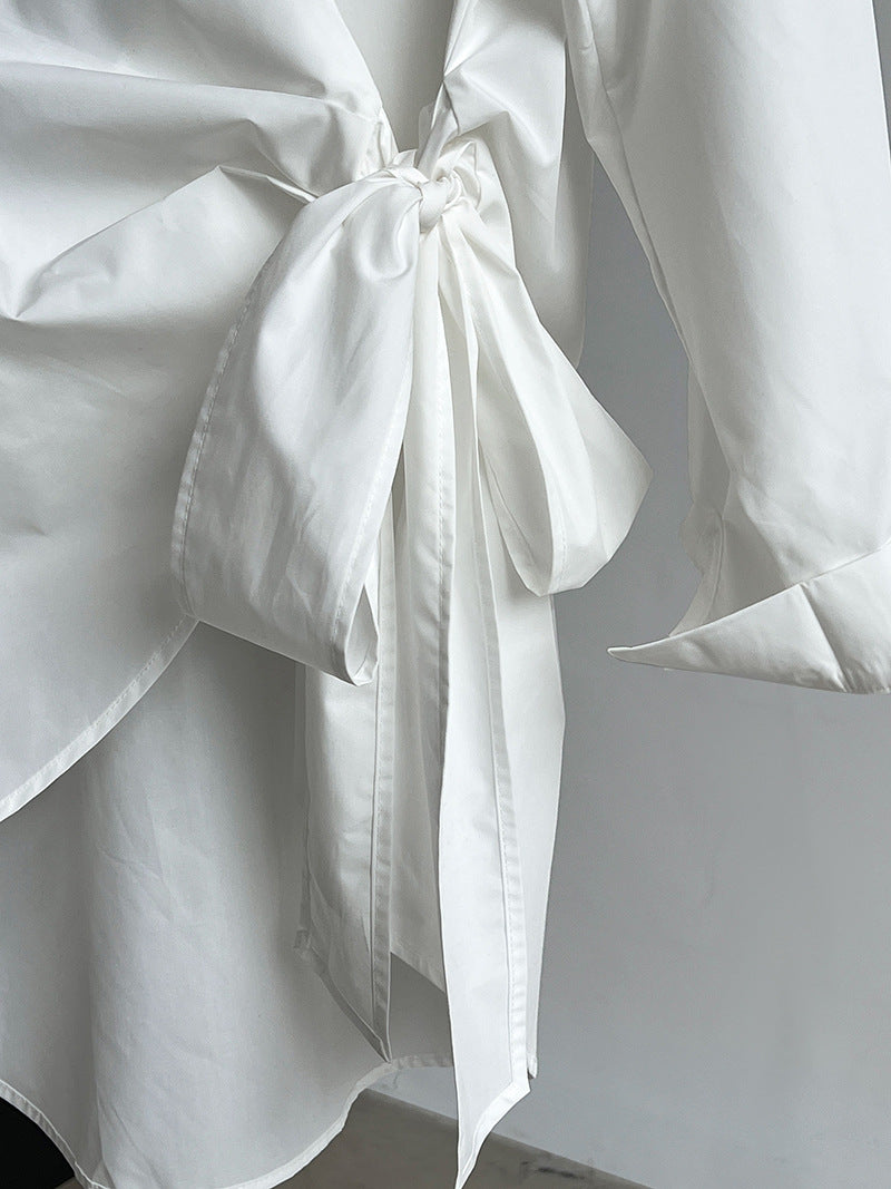 wrap tie shirt blouse 3color 【NINE7260】
