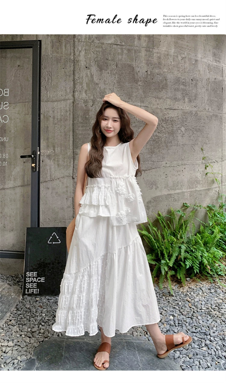asymmetrical floral tier setup 1color 【NINE7131】