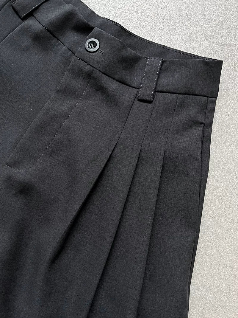pleated wide leg pants 2color 【NINE7058】