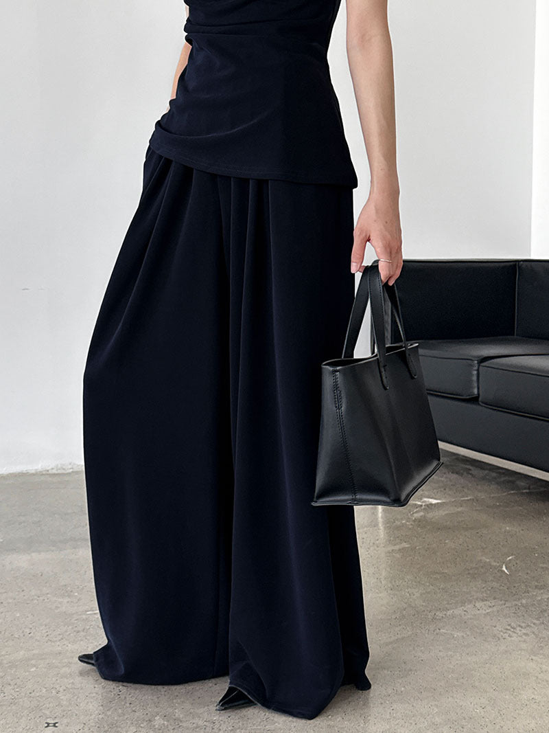 drape top wide pants set 2color 【NINE7257】