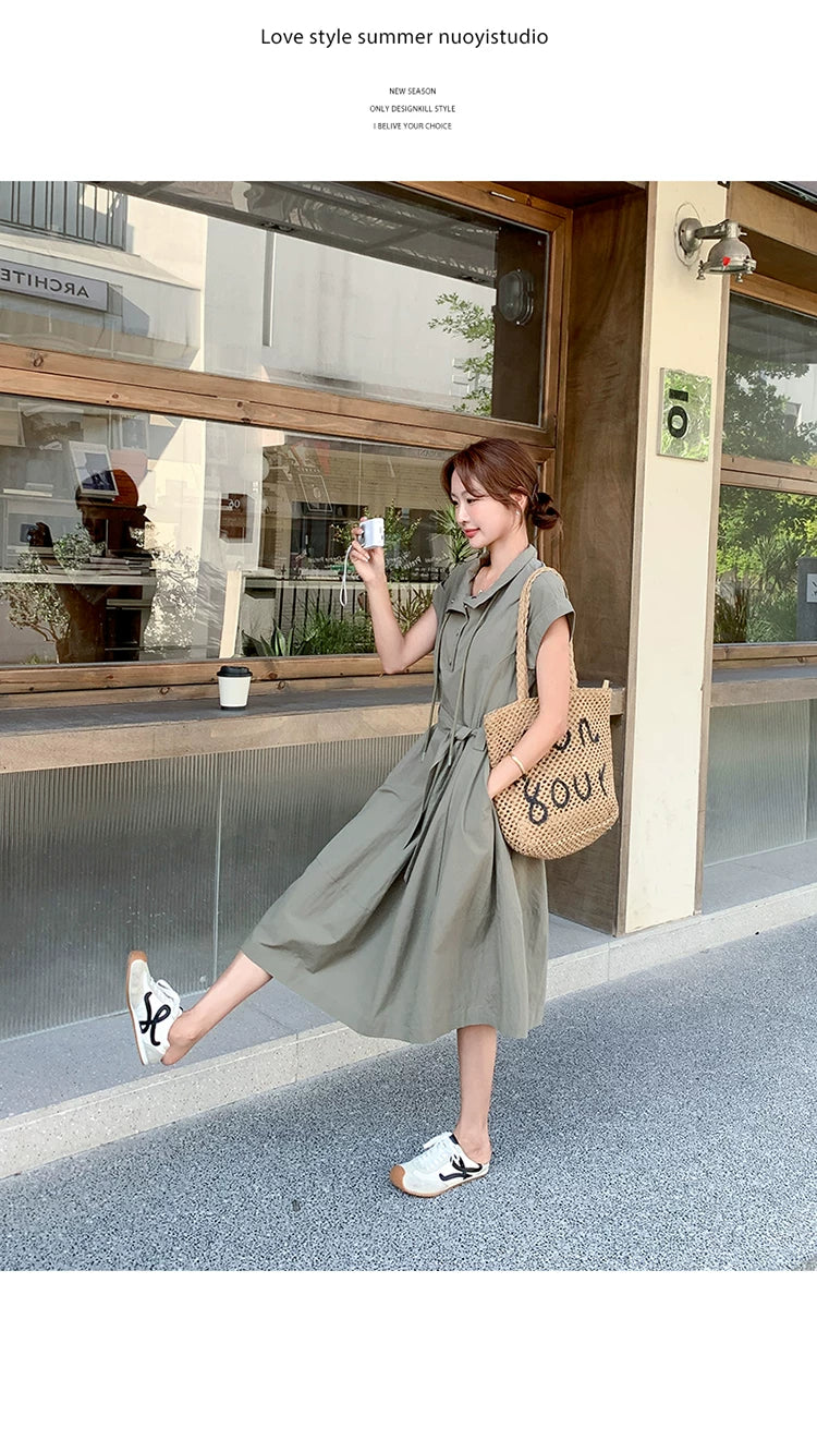 military belt safari dress 1color 【NINE7132】