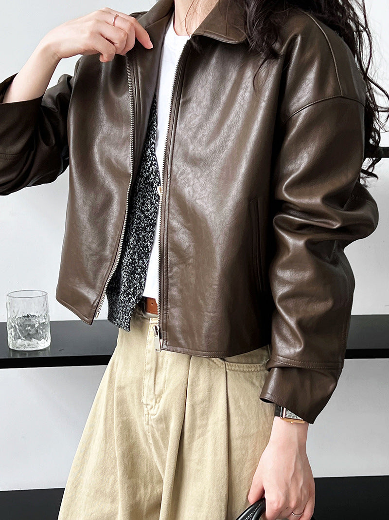 short faux leather jacket 2color 【NINE7252】