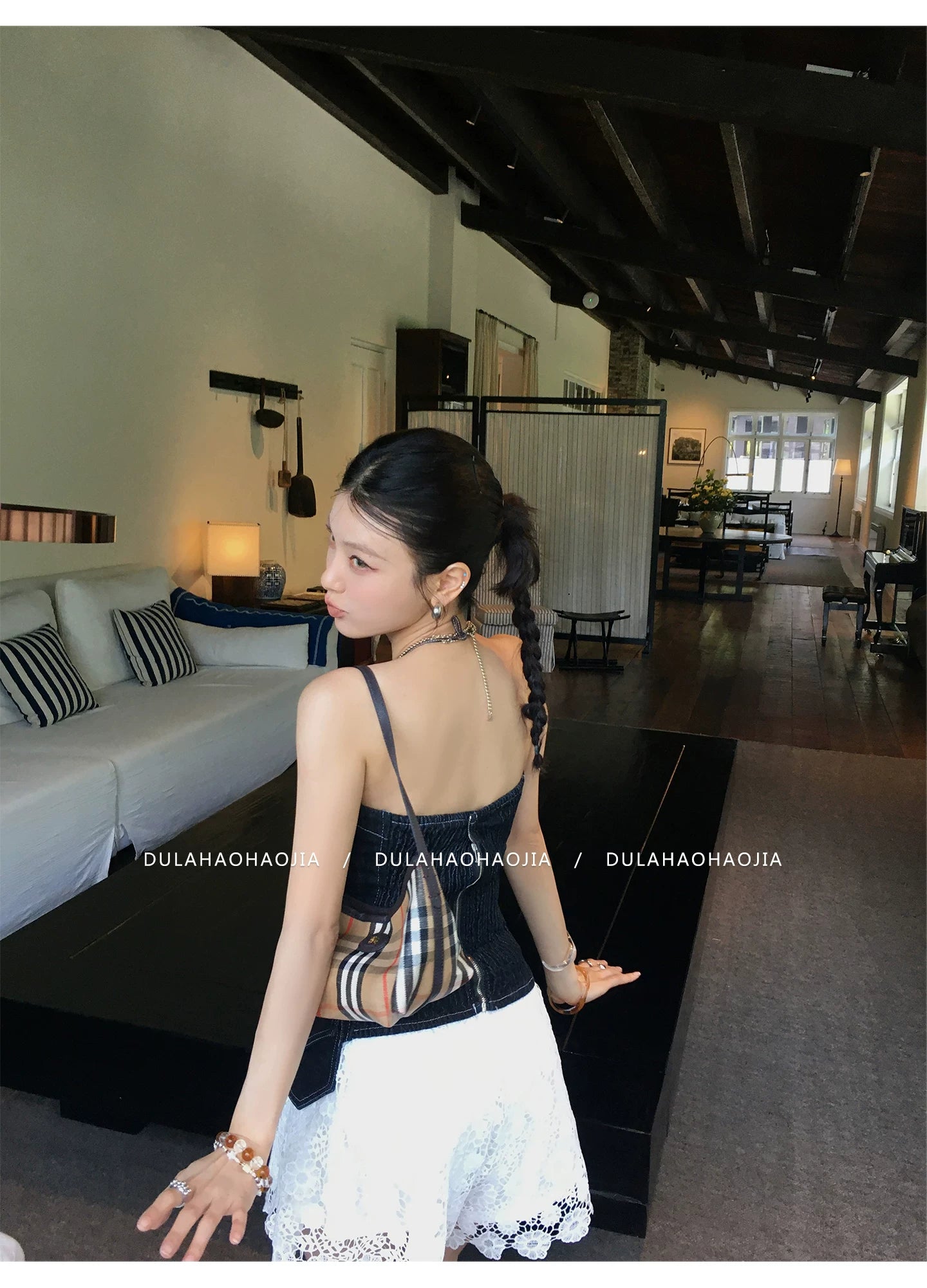 denim bustier corset camisole tops 1color 【NINE7090】