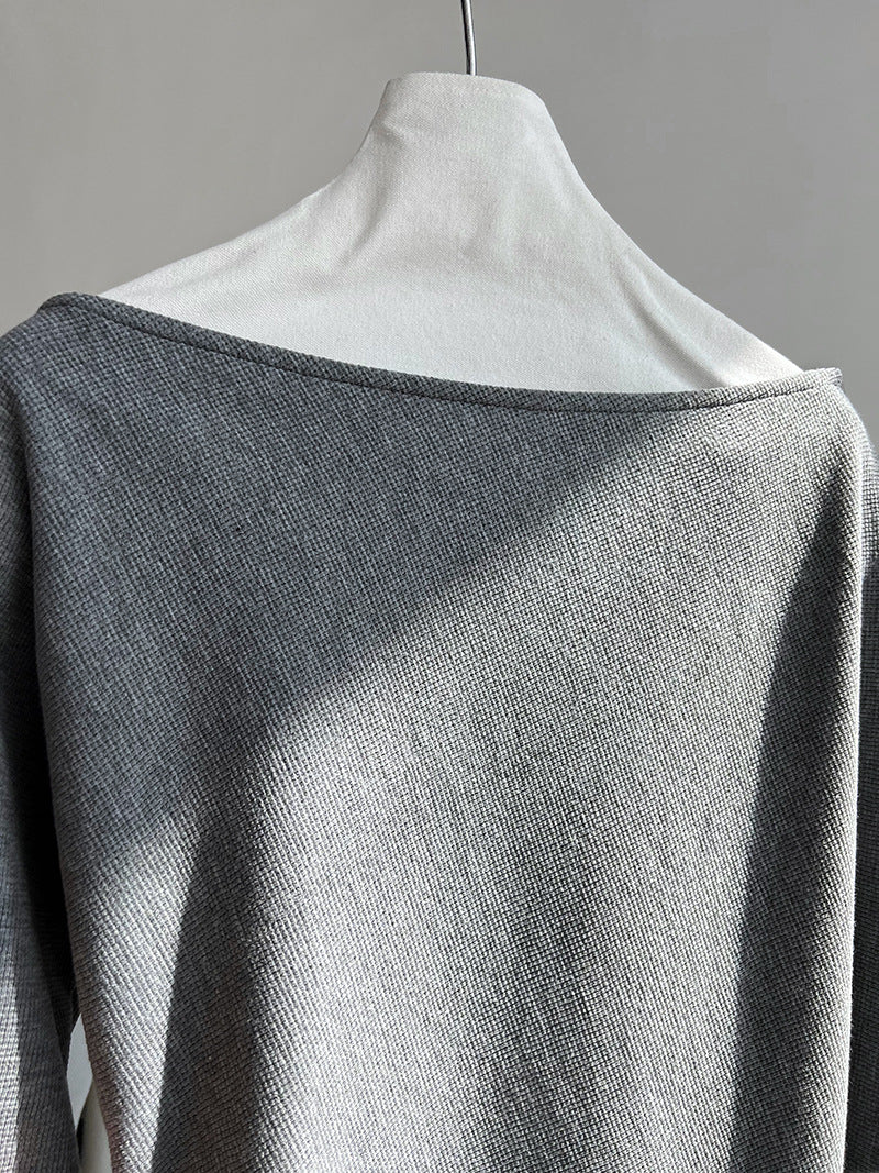 off shoulder asymmetric top 3color 【NINE7244】