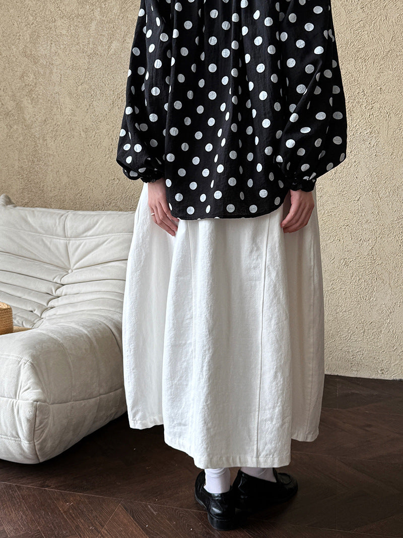 panel flare long skirt 3color 【NINE7264】