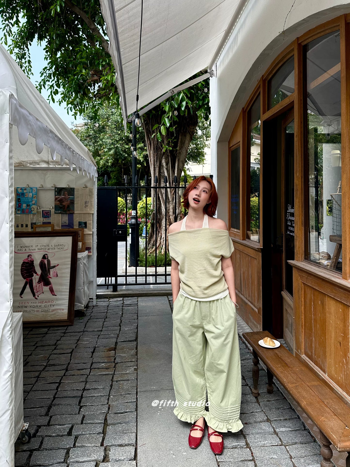 hem frill lantern casual pants 1color 【NINE7149】