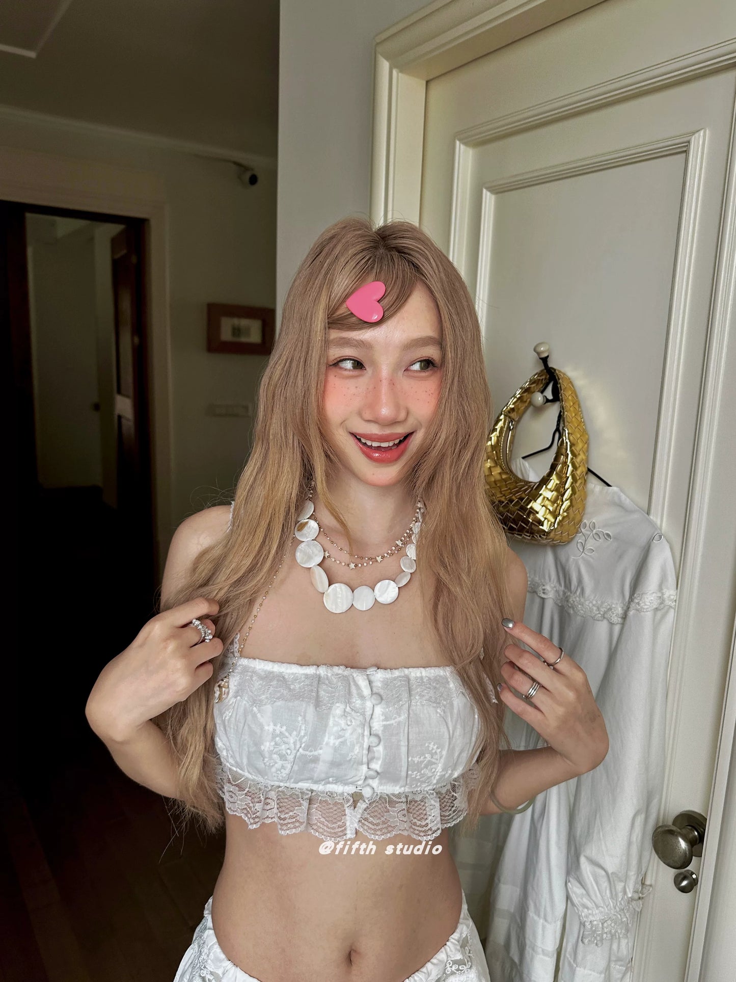 lace camisole flare skirt setup 1color 【NINE7152】